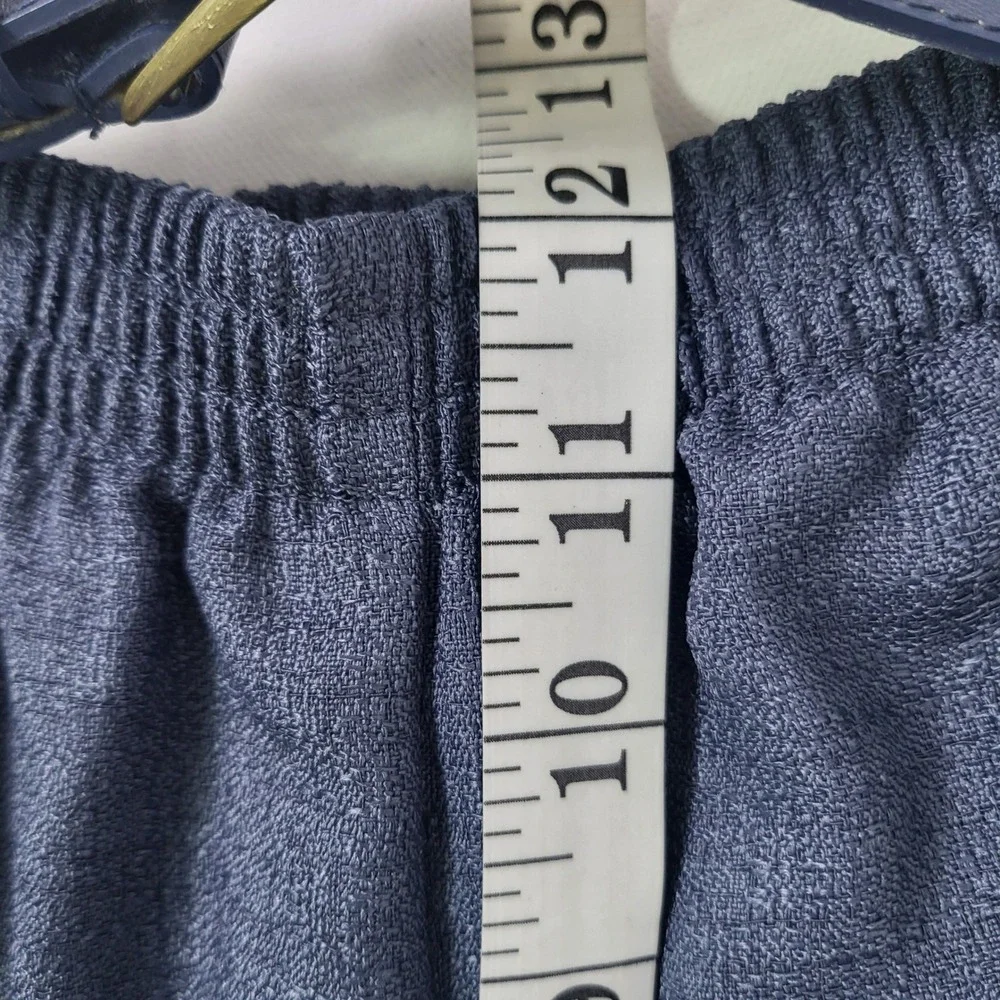 Alfred Dunner Womens Size 8 Slate Blue Elastic Waist Pull On‎ belted Pants new